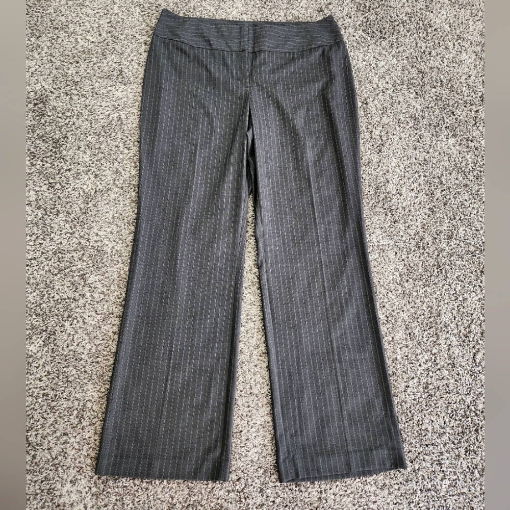 Apt. 9 Gray Pinstripe Wide Leg Trousers Size 14